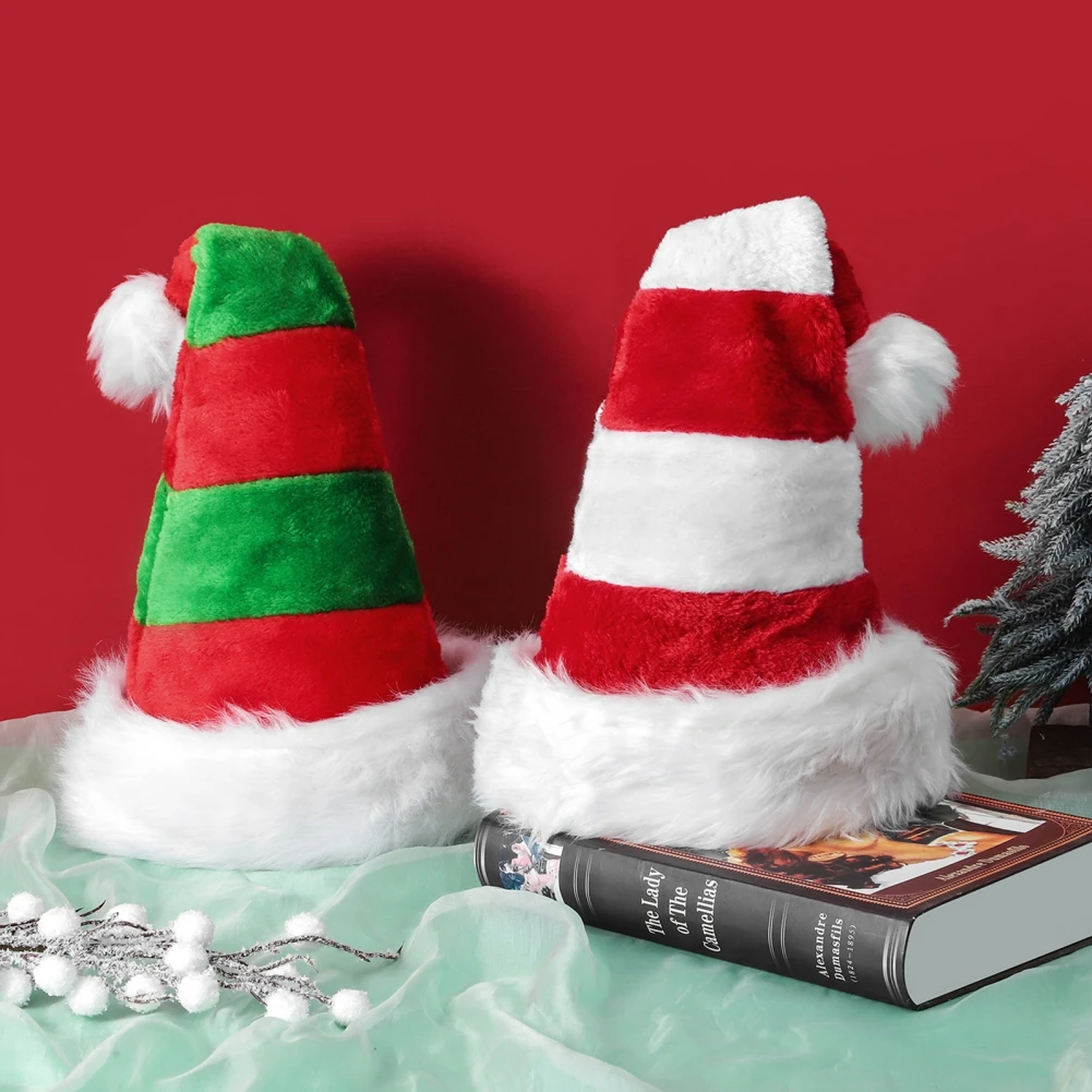 Funny Christmas Hats Long Striped Felt Plush Elf Hat Holiday Christmas