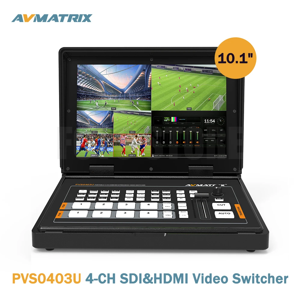 Avmatrix Pvs0403u 10.1 Inch Sdi&hdmi Video Switcher With Ips Fhd