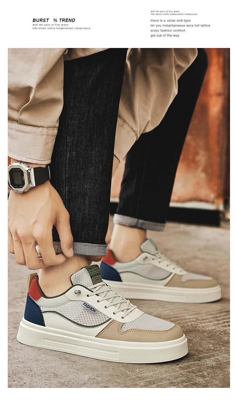 Scarpe da skate estive da uomo in mesh traspirante_voghion.com