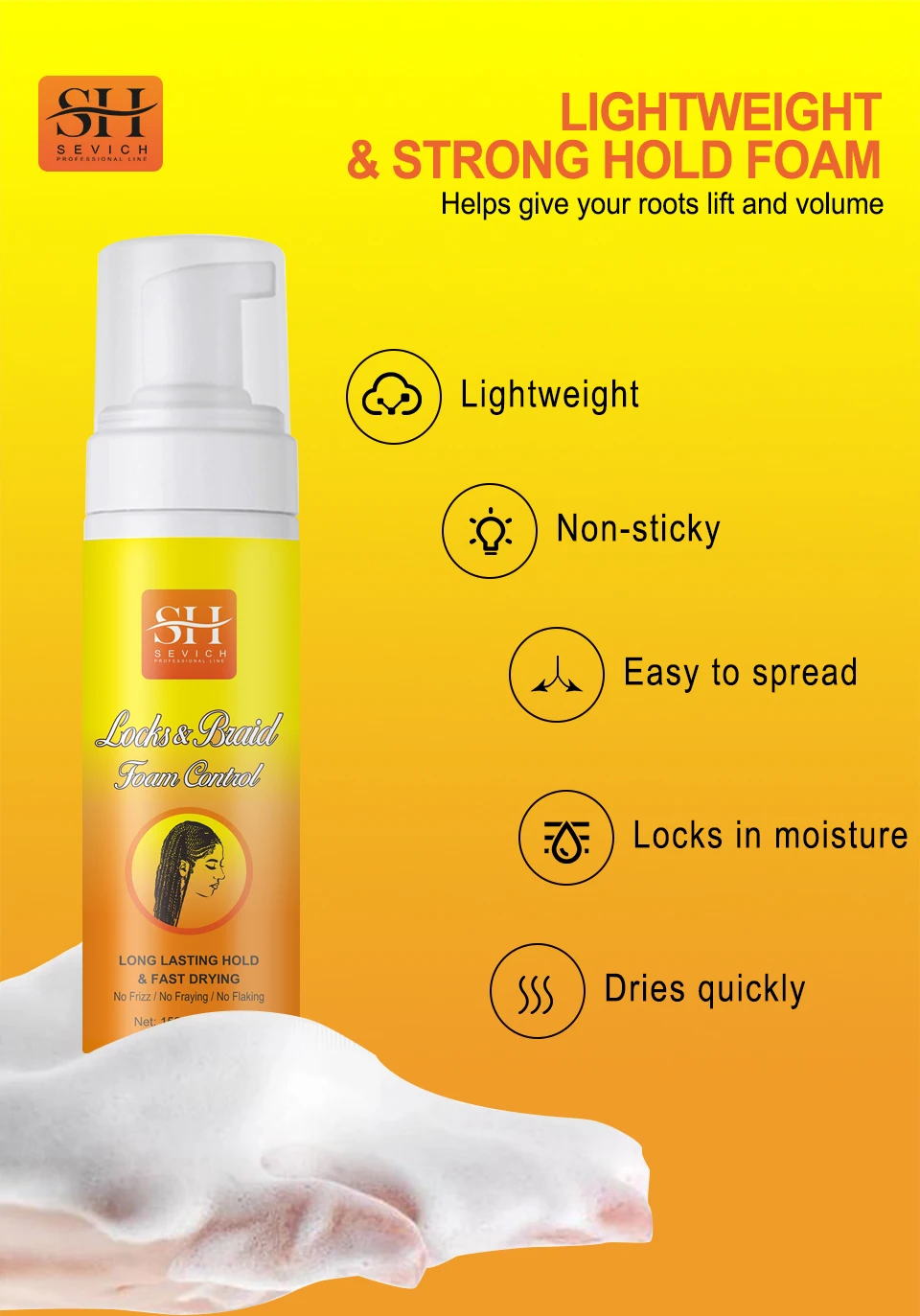 Description Picture 5 of item150ml Hair Foam Mousse For Styling Hair Curly Hair Styling Moisturizing Mousse Hair Styling Foam Hair Relaxer Cream Oilfor Wig