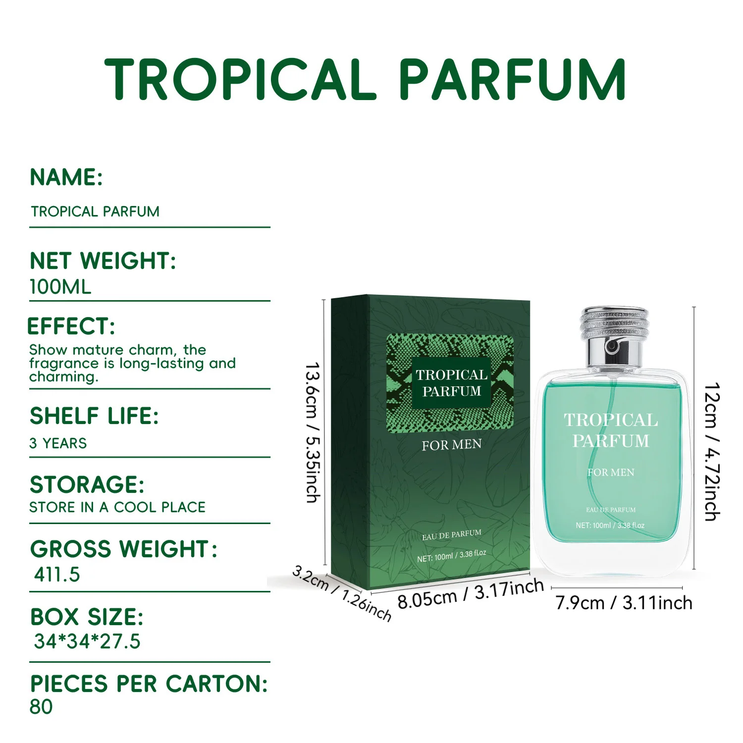 Tropical Eau De Parfum For Men Long Lasting Luxury Fragrance_voghion.com