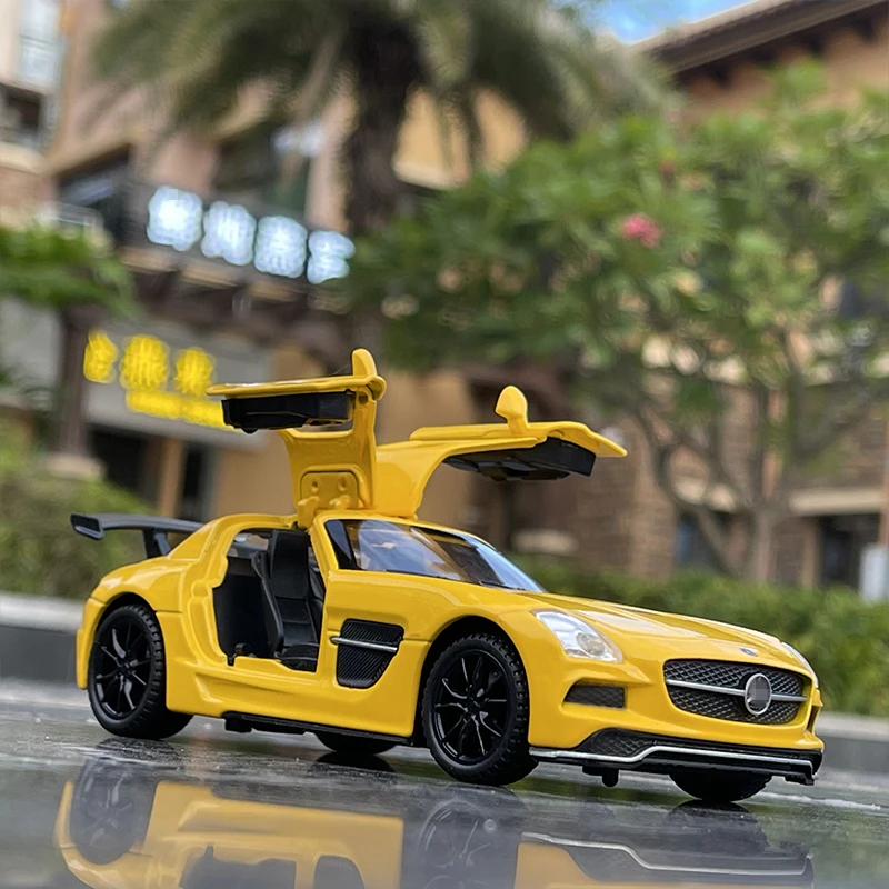 1/32 Scale Benzs SLS AMG-GT Alloy Sports Car Model Diecasts Metal Toy Vehicles Simulation Children Miniauto Birthday Kids Gift 1 36 scale simulation sports car model pull back alloy metal diecasts