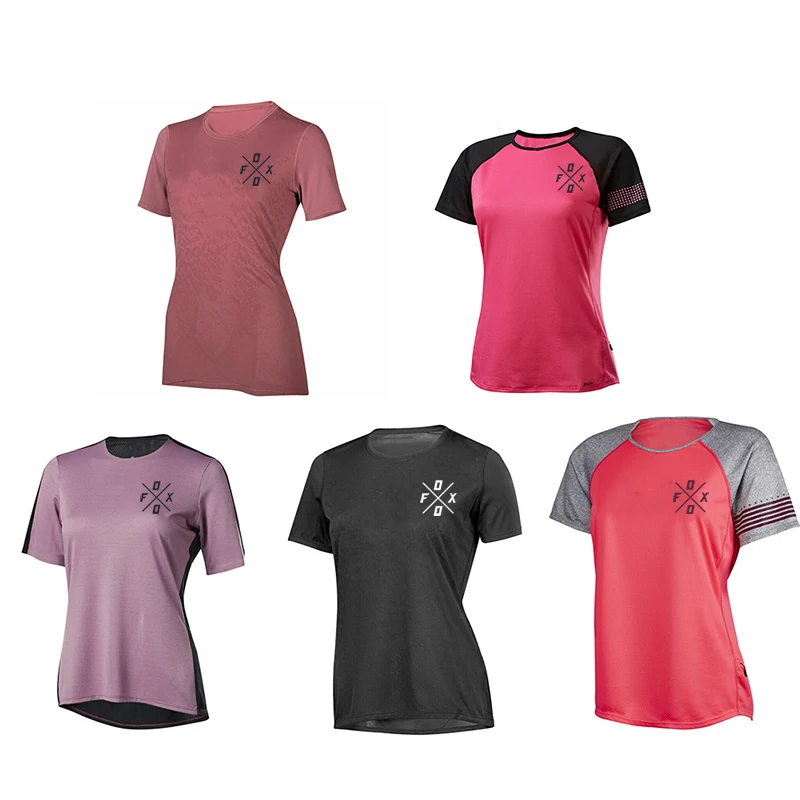 Woman Short Sleeve Racing Downhill Jersey Mountain Biking Off-road shirt Ciclismo Mountain biking Jersey MX Ranger Foxo cycling shirt