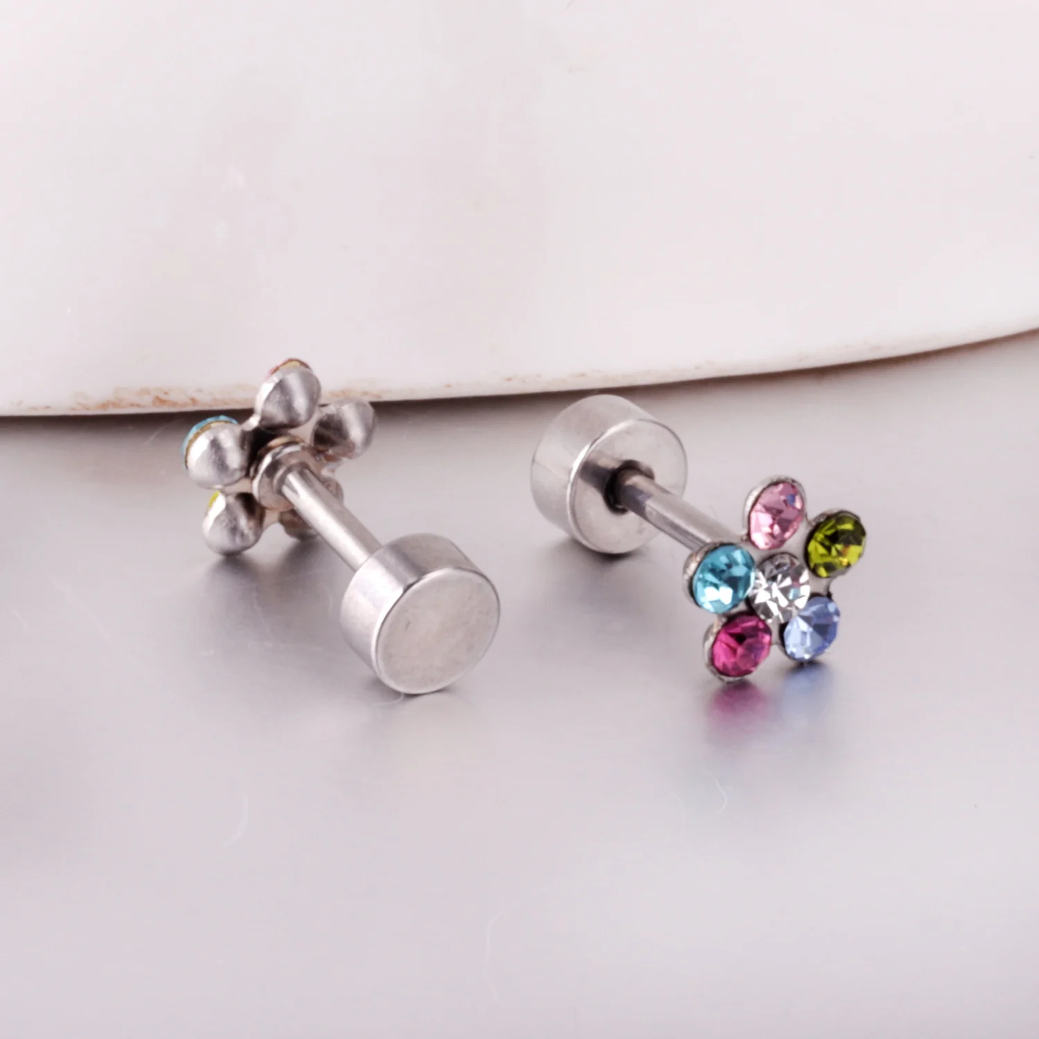 Homxi Bottone Orecchino Donna,Orecchini Acciaio Inossidabile Donna Orecchini Rotondo 10MM con Zirconia Cubica Orecchini Argento