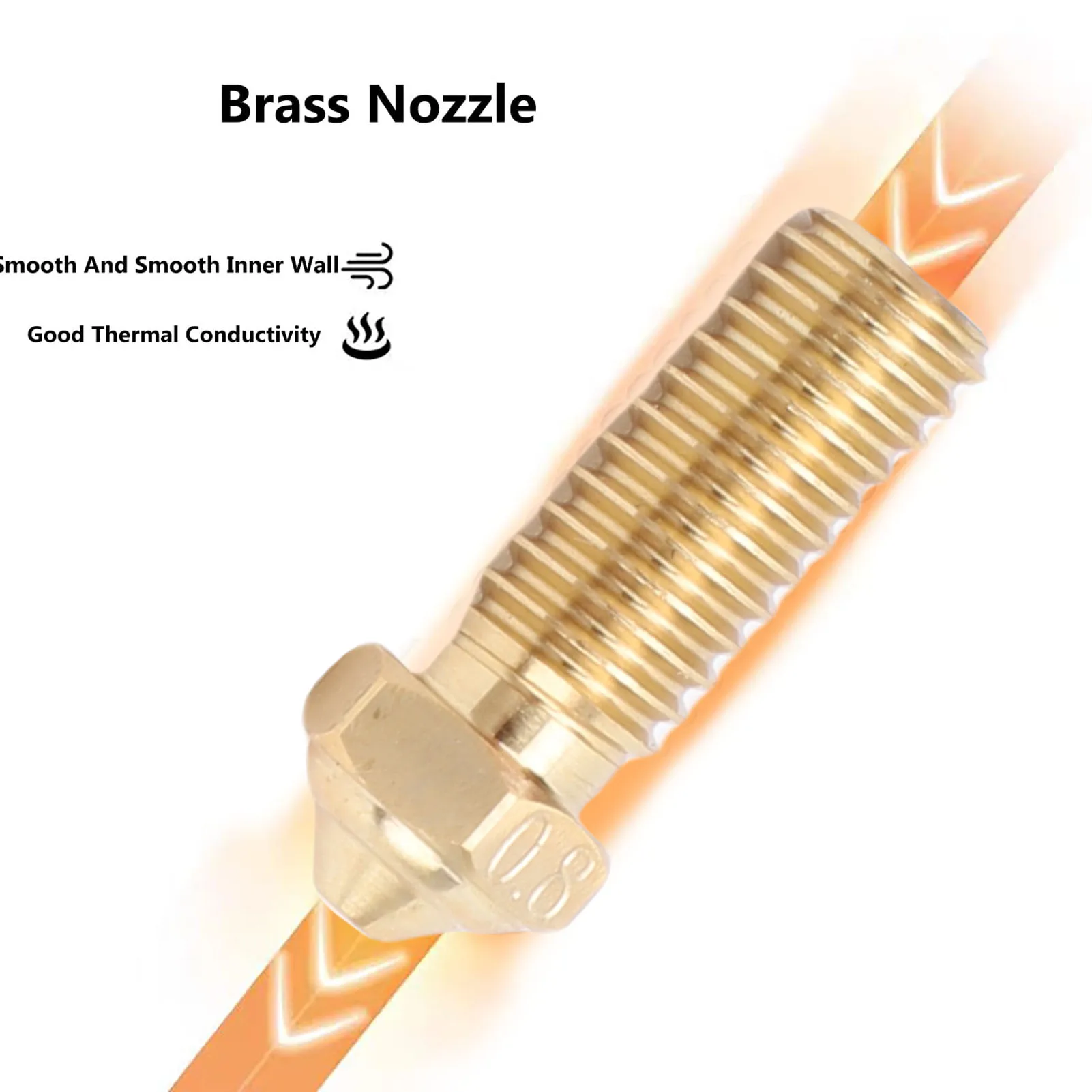 5PCS Hotend Nozzle Replacement for QIDI Tech X Plus 3 3D Printer Extruder 0.8mm Brass Nozzles Hotend Nozzle Replacement