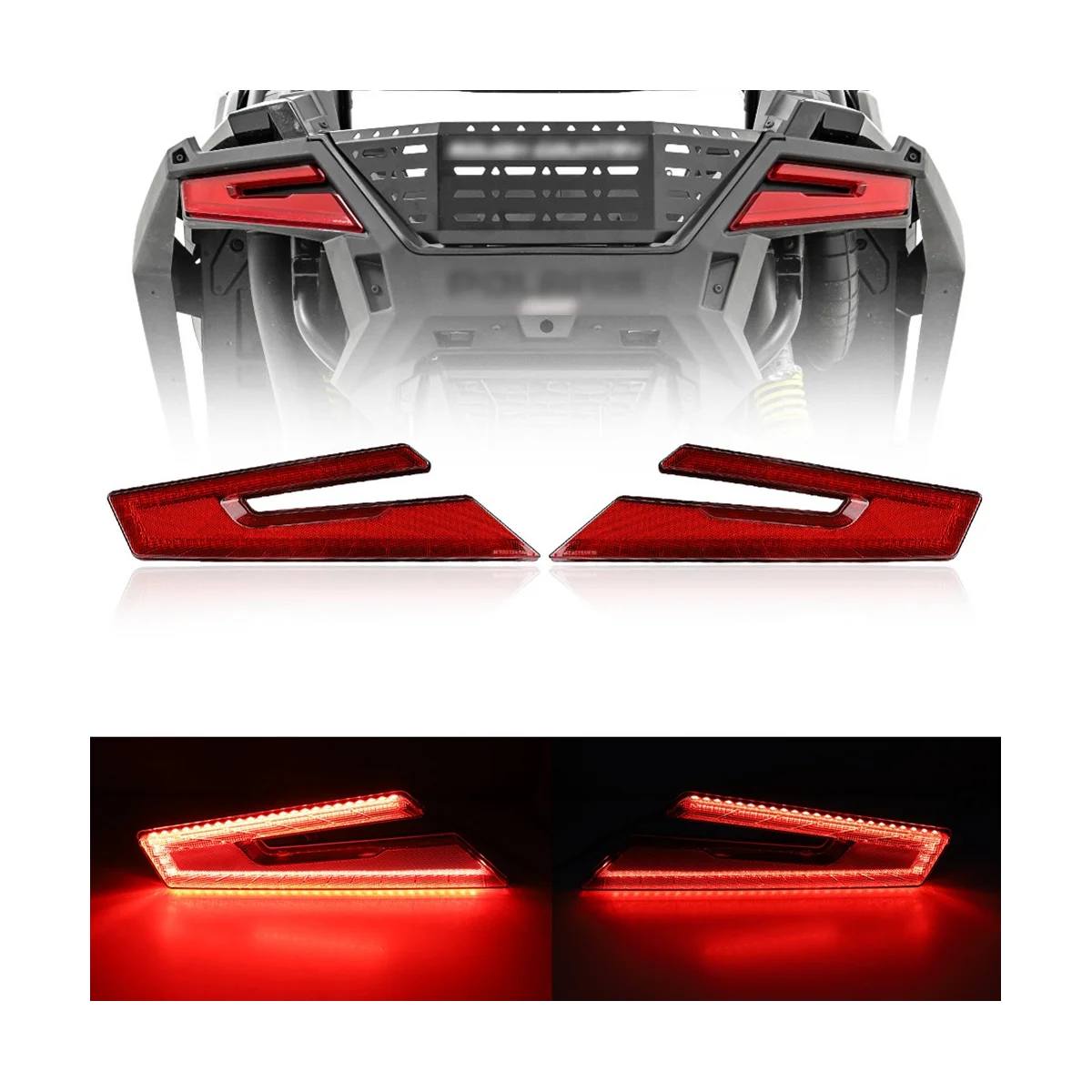 All Terrain Beach Bike Red 12V Led Luce Freno Per Polaris Rzr Pro Xp Xp4 2020-2021 Fanale Posteriore Freno