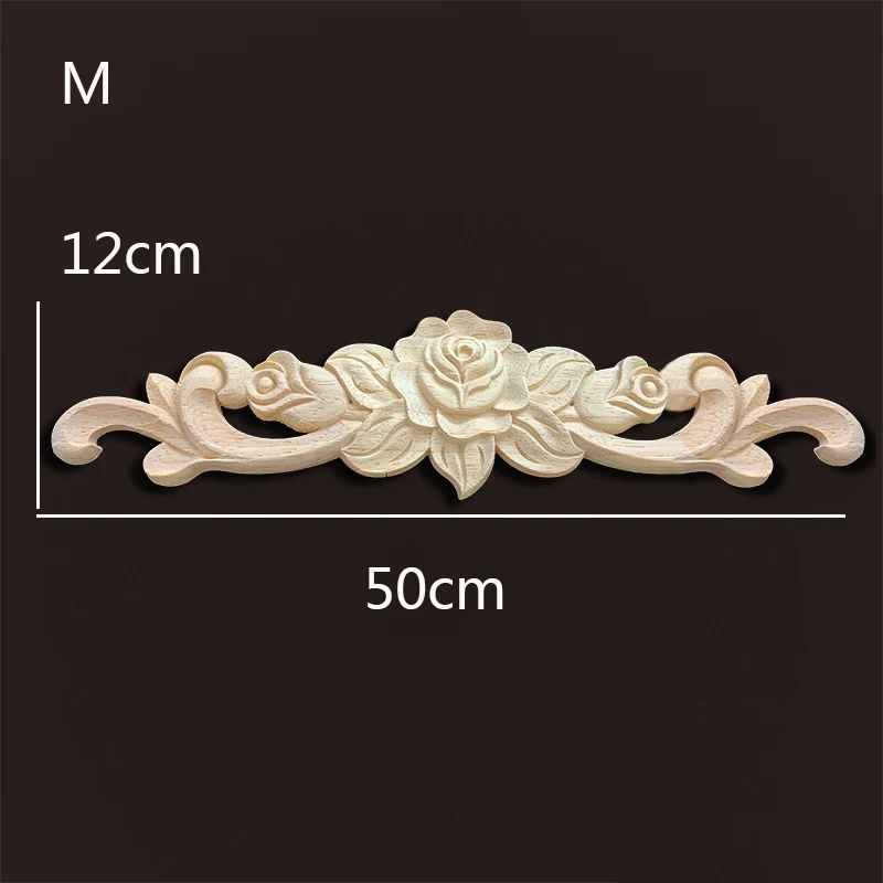 4 Pièces Bois Sculpté Decoration Non Peint, en Coin, Décalque, Moulure