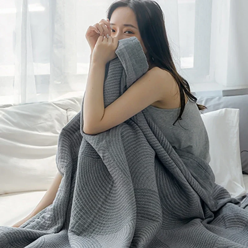 더블 침대보 코튼 이불, 여름 모슬린 던지기 담요, 침대 소파 커버 담요, 장식 침구 린넨 200x230cm