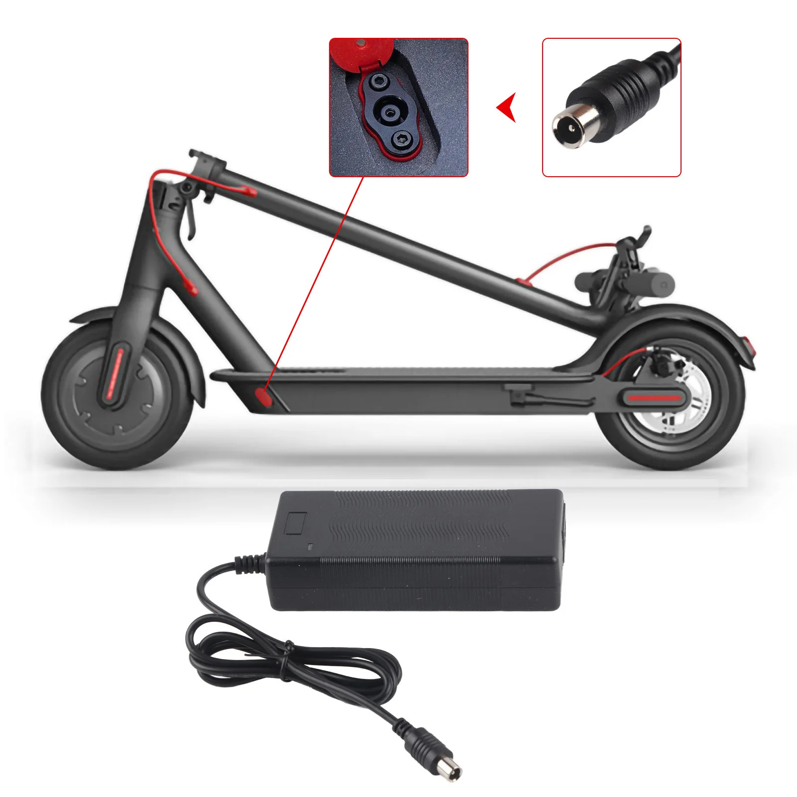 High-Performance Electric Scooter Charger Adapter | 42V 2A Battery Charger Replacement