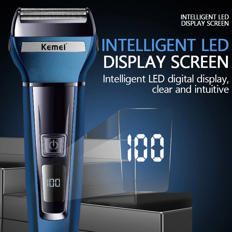 KM-6541 USB three in one multifunctional reciprocating double blade electric shaver for hair cutting and nose hair trimming