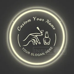 Personalized Pink LED Neon Sign with USB and Switch Control for Nail Salon and Home Décor (Warm white)