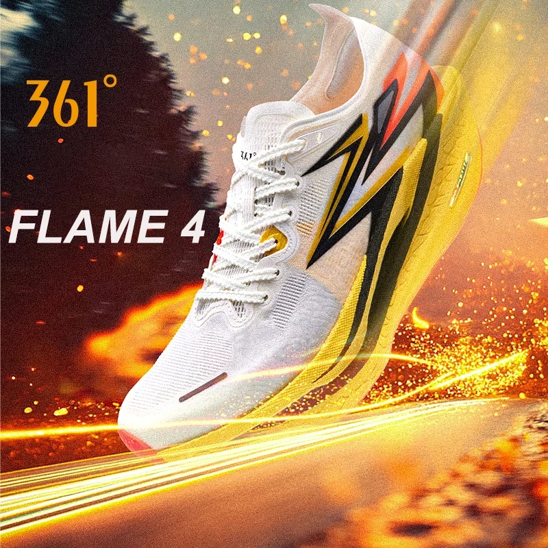 361 Degrees Flame 4.0 Men Running Shoes New Carbon Plate