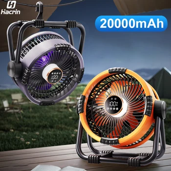 Ventilatore da campeggio Ventilatore da campeggio portatile ricaricabile da 20000 mAh Ventilatore da soffitto per tenda wireless con luce LED e telecomando 1