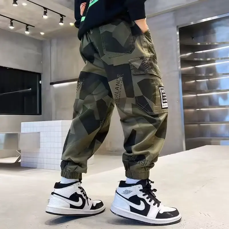 Camouflage Boy Cargo Pants Children Casual Sweatpants Three-dimensional High Visibility Sports Pants Children's Clothing boys pants kids pants