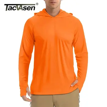 TACVASEN 남성용 긴 소매 자외선 차단 티셔츠, UPF 50 + 퍼포먼스, 하이킹 러닝, 빠른 건조, 후드티, 여름