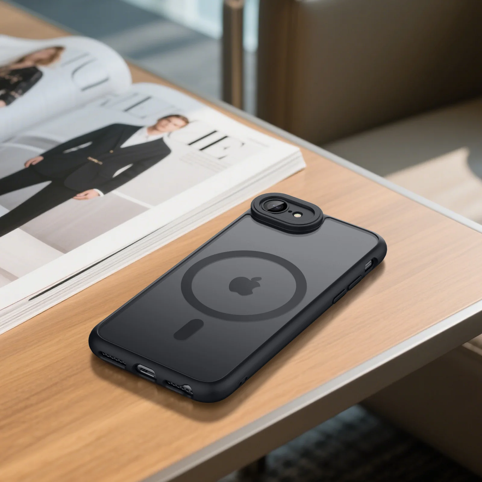 Luxurious Magnetic Matte Translucent Shockproof Armor Case with Magsafe Charging Compatibility