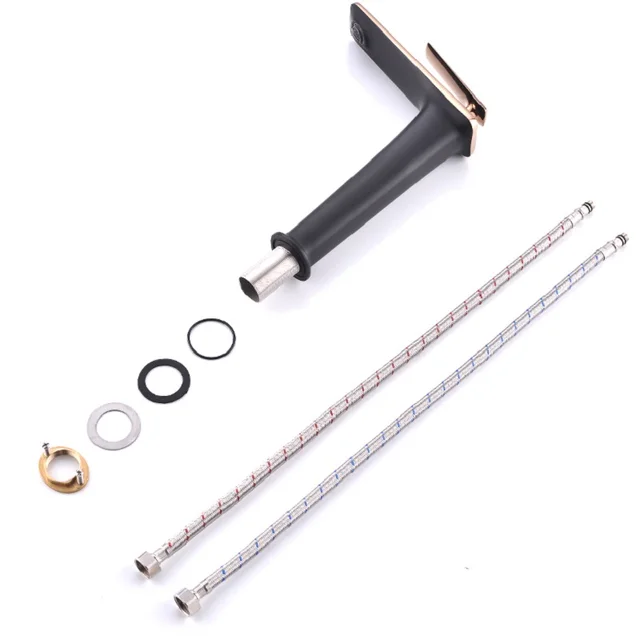 Luxury อ่างล้างหน้าก๊อกน้ำสีดำ/White Face ที่วาง Single Hole ติดตั้งอ่างล้างจานก๊อกน้ำเย็นและร้อนสำหรับห้องน้ำสูงอ่างล้างหน้า 6 Luxury อ่างล้างหน้าก๊อกน้ำสีดำ/White Face ที่วาง Single Hole ติดตั้งอ่างล้างจานก๊อกน้ำเย็นและร้อนสำหรับห้องน้ำสูงอ่างล้างหน้า 6