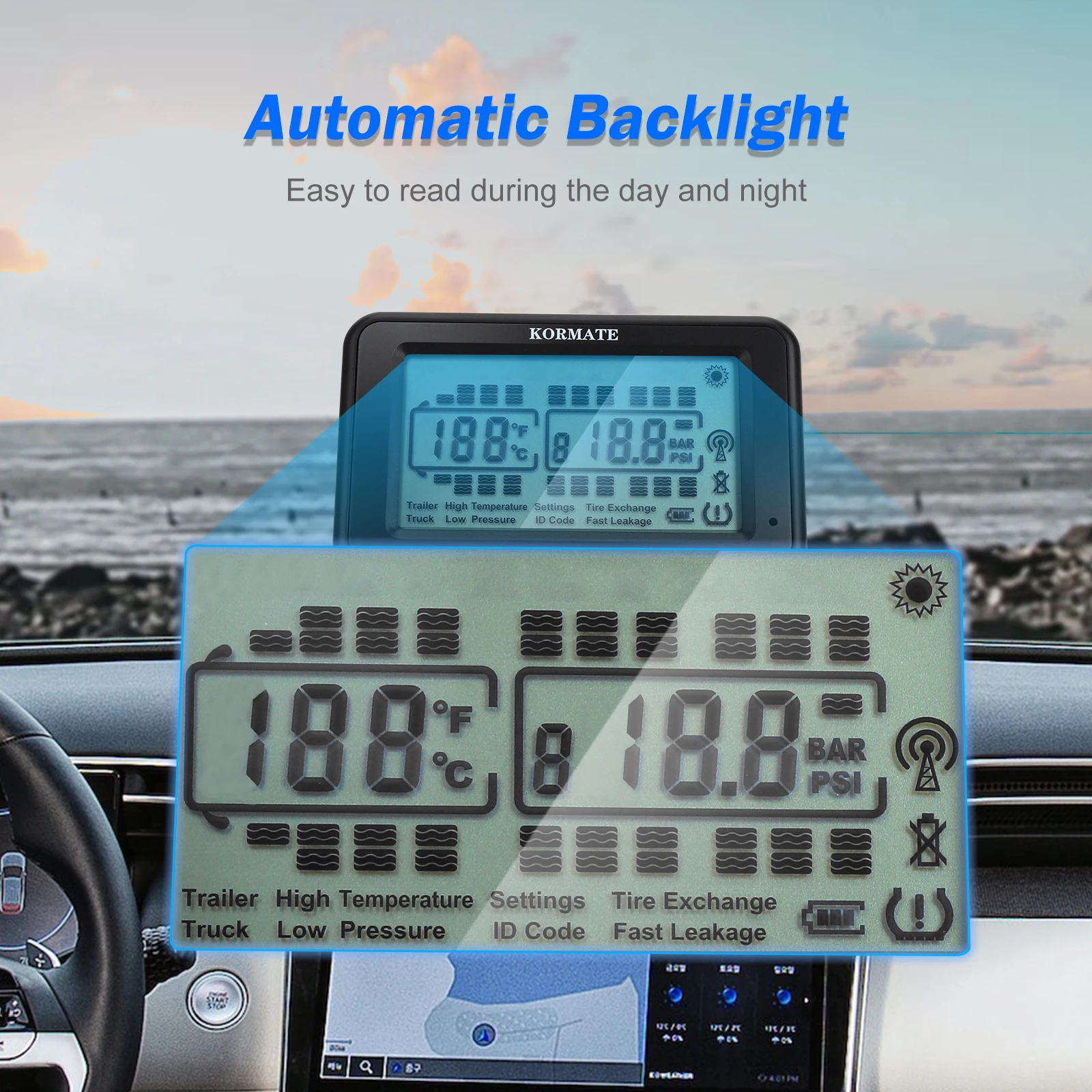 TPMS 4-28 Wheels Performance Tire Pressure Monitoring System With Booster Applicable Trucks（No repeater 4 and 6 sensors system） car tire pressure monitor,motorcycle tire pressure monitor,car tire pressure sensor