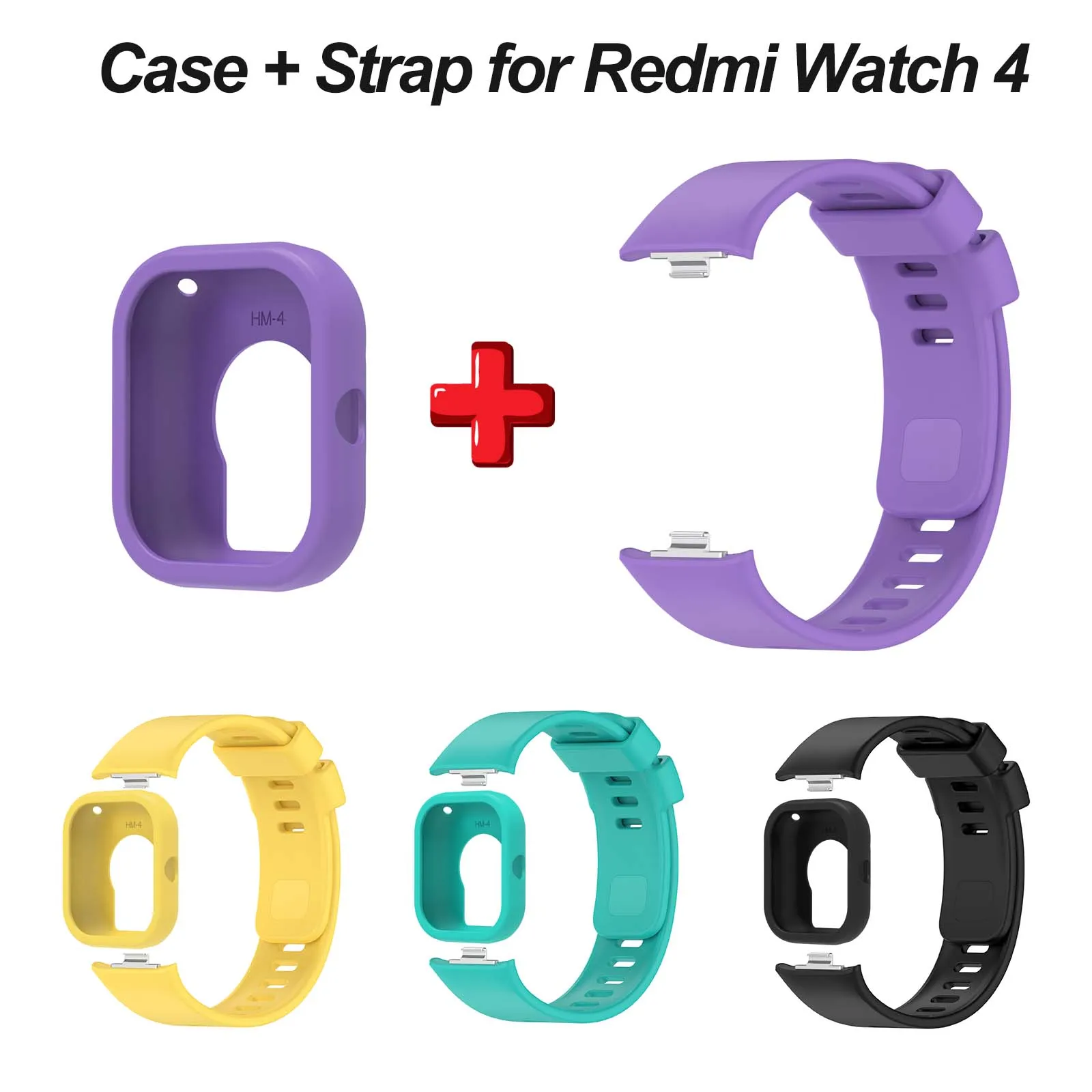 Silicone Watch Strap with Protective Case and Shockproof Screen Protector Cover