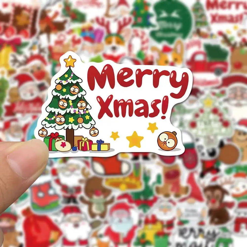 Christmas Stickers Cartoon Graffiti Stickers DIY Skateboard Phone Case Luggage Self-Adhesive Stickers Decals Stickers Kids Toy