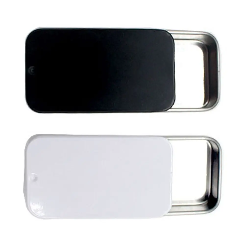 Empty Mini Tin Box Tinplate Push Candy 1Pc Rectangular PillCases Bins Aluminum Jar Hinged Containers Small Organizer Storage Box