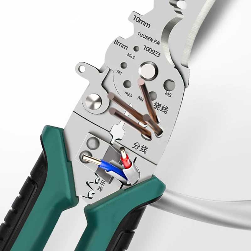 1pc wire stripper, elbow wire stripper multifunctional electrician special crimping pliers branching pliers hand tools 4