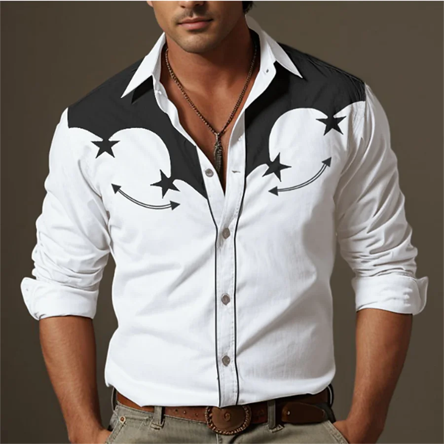 Men's Single Breasted Shirt Fashion Casual Multiple Colors 3D Printed Long Sleeve Top Men's Cardigan Extra Large S-6XLL
