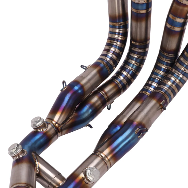 S1000RR 2019-2022 S1000R 2021 2022 Exhaust System Motorcycle 60mm Original Diameter Header Mid Link Pipe Blue Titanium Alloy - Bmw - Racext 161