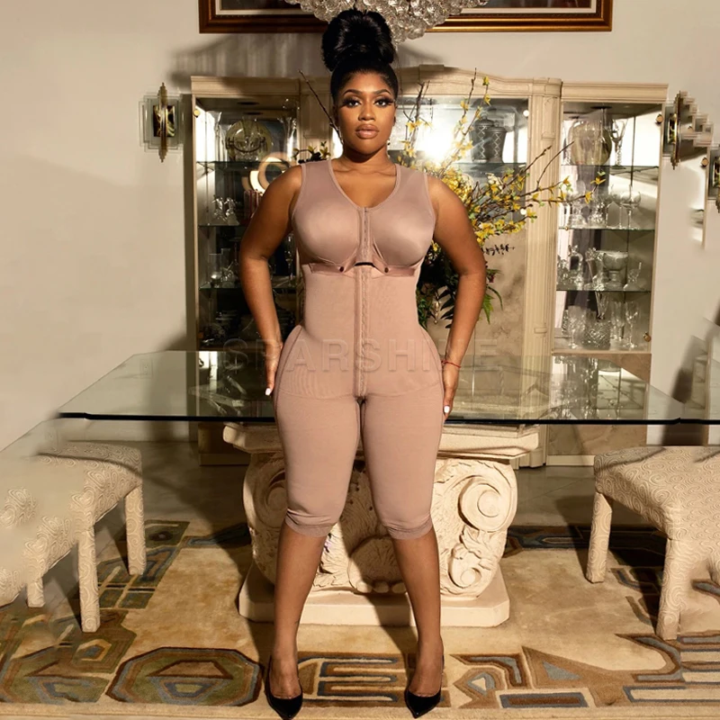 Women Body Shaper Postpartum Full Body Shaper Removable Bra With Snap Closure Shapewear Post Liposuction Fajas Colombianas