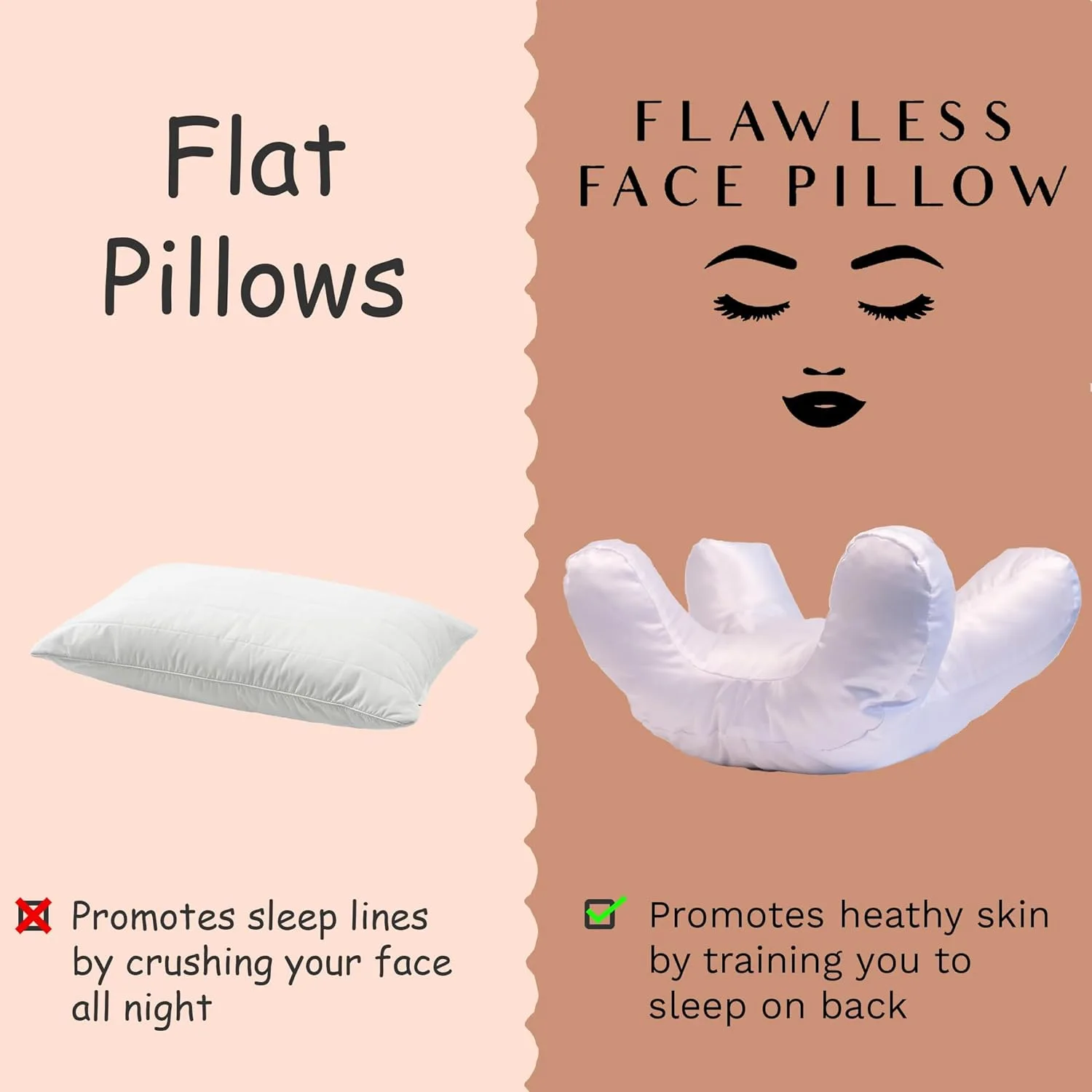 Anti wrinkles-aging Pillow Beauty Pillow Face Pillow for Beauty Sleep Back Sleep Pillow with a Free Pillow Case 3