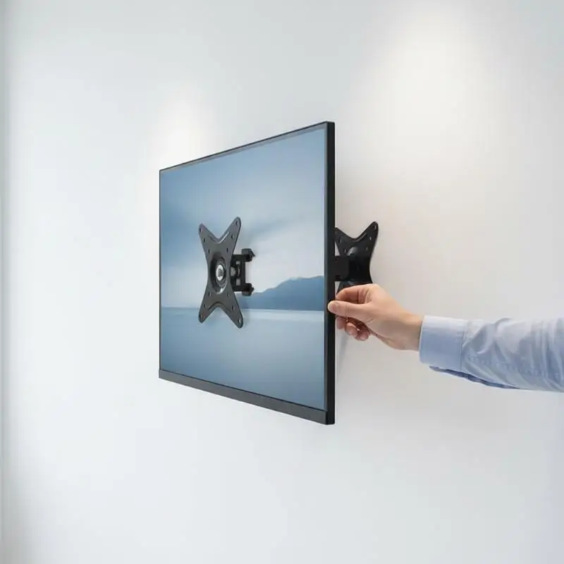 모니터 브래킷 벽걸이 VESA 100 75 50mm 2축 메커니즘 버튼 박스 유연한 각도 조절 데스크탑 스튜디오 홈 오피스 디스플레이