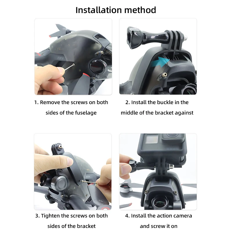 Drone Body Expansion Mount For DJI Top Fixing Adapter Holder For GoPro Hero insta360 SJCAM AKASO Osmo Action Camera