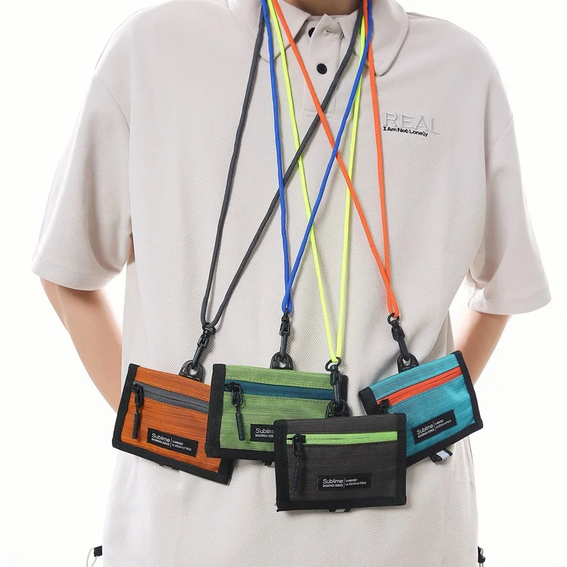 Men Travel Hanging Neck Passport Bag Women Waterproof Nylon Credit Id Card Package Portable Multifunction Id Coin Bag