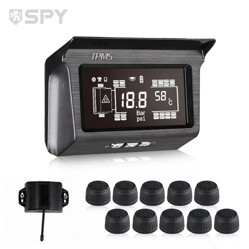 

SPY Tire Pressure Monitoring System for 6,8,10 Wheels RV External Sensor Truck TPMS