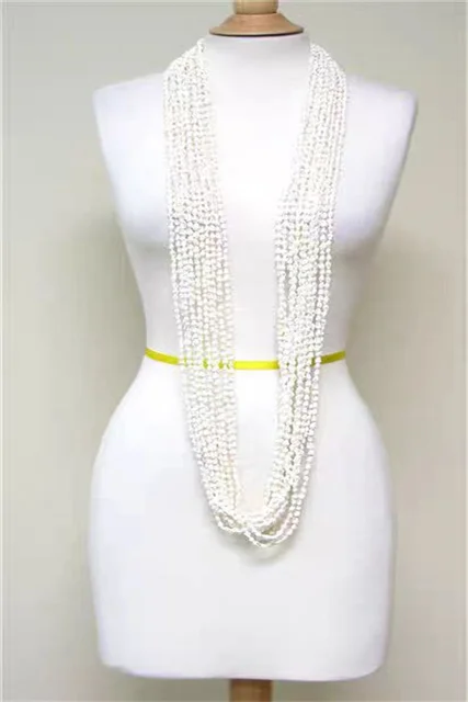 Collier Long Lei en Coquille Nasa Naturelle Blanche, Ensemble de 12 Brins de 60 Pouces, pour Remise de Diplôme, Mariage, ixLuau 1