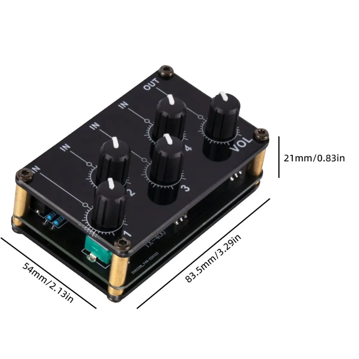 A10R 믹서 스테레오 4-in-1-Out AUX 패시브 믹서 3.5mm 라인 레벨 컨트롤 4채널 스테레오 라인 믹서 휴대용 패시브 믹서