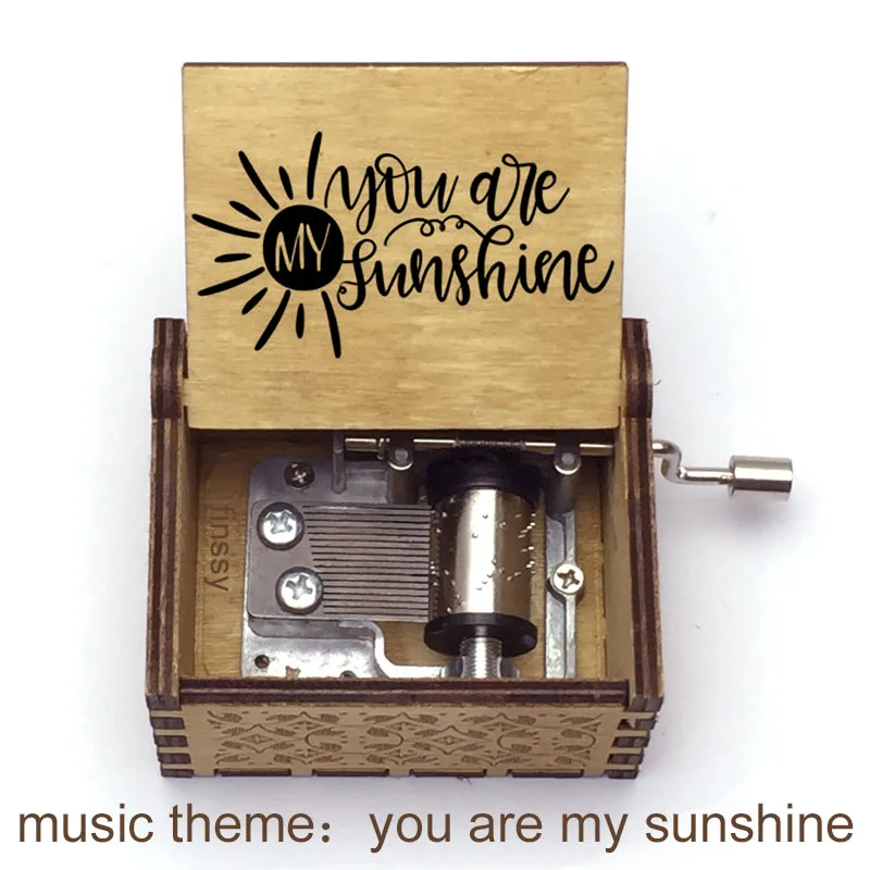 Music Box Wooden Quotes Print You Are My Sunshine For Kids Birthday Party