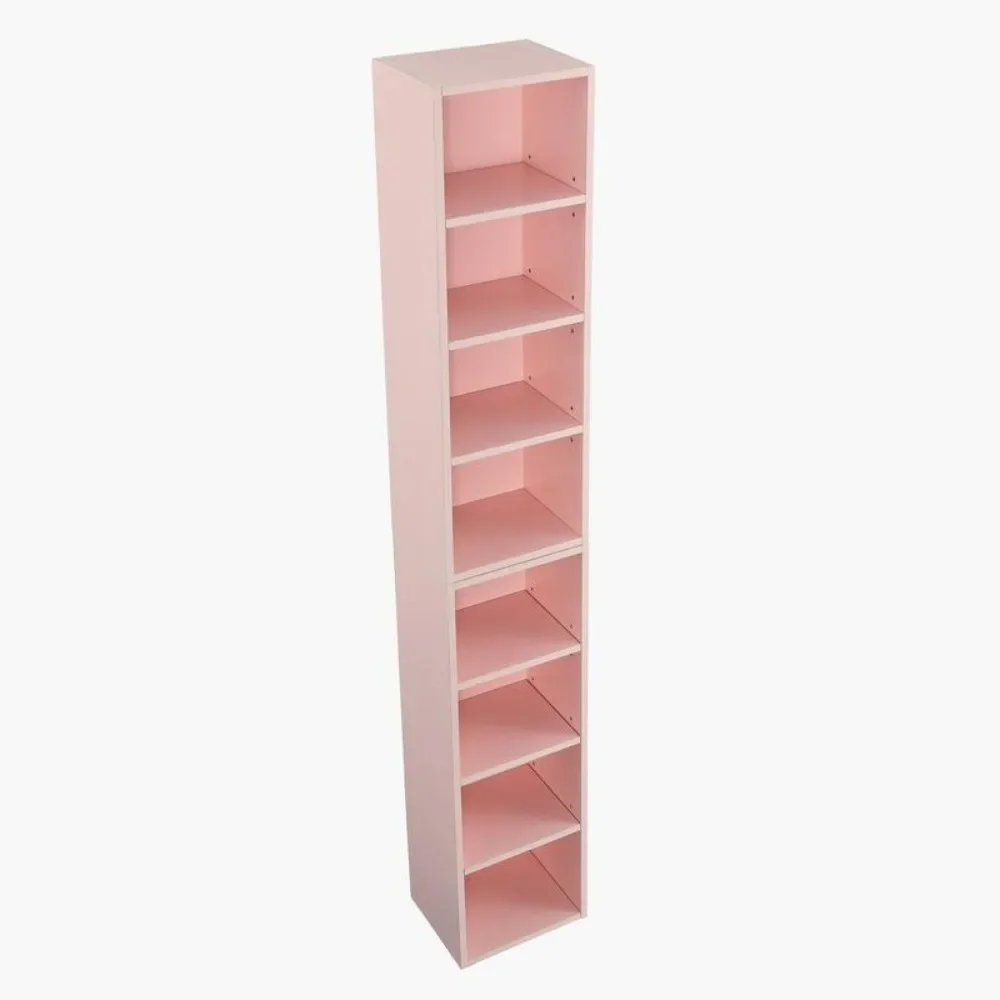 

8-layer Bookshelf, CD/DVD Ultra-thin Storage Cabinet with Adjustable Bookshelf, High and Narrow for Home and Office Use