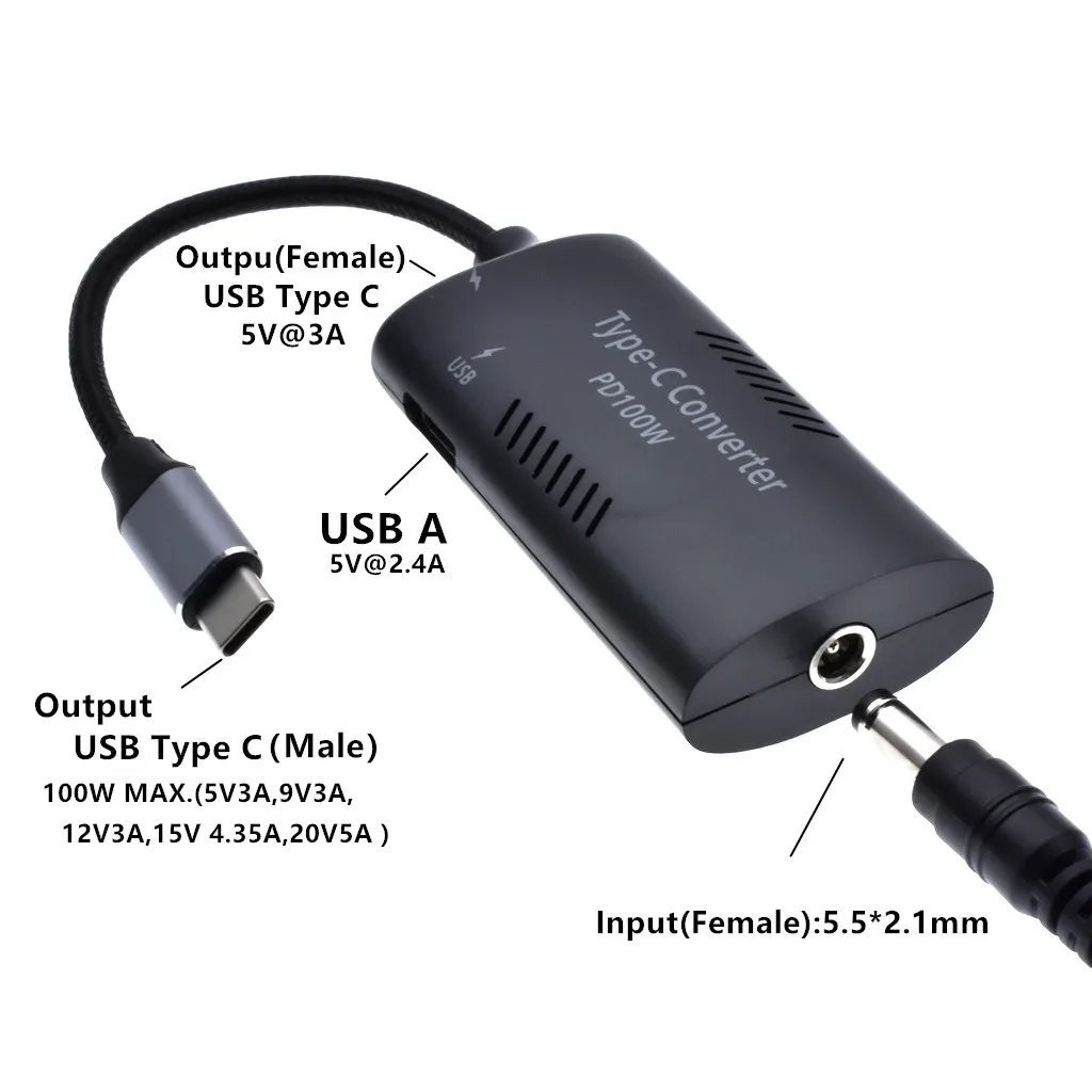 100w dc 19v 20v para usb c