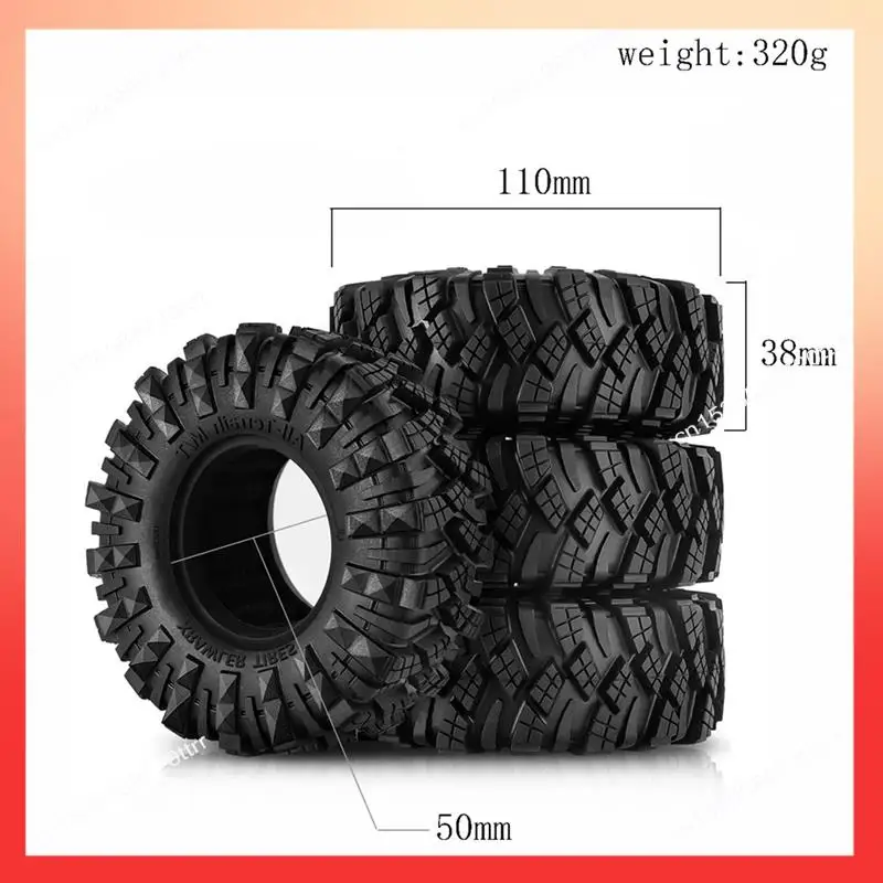 ABNR 1.9인치 머드 터레인 타이어 머드 휠 (액시얼 SCX10 PRO SCX10 UTB18 TRX4 레드캣 Gen8 7VS4-10 1/10 RC 트랙 차량용)