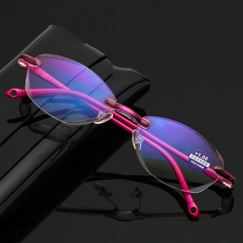 2020 High Strength Reading Glasses Men Anti Blue Light Portable Rimless Women Presbyopic Bifocal Glasses TR90 Gafas +1.0 To +4.0 2