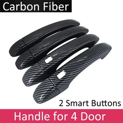 Car Door Handle Covers - Scratch Protective Exterior Decor Accessories for Renault Grand Kaptur (2016 - 2023) (2 Smart Button)