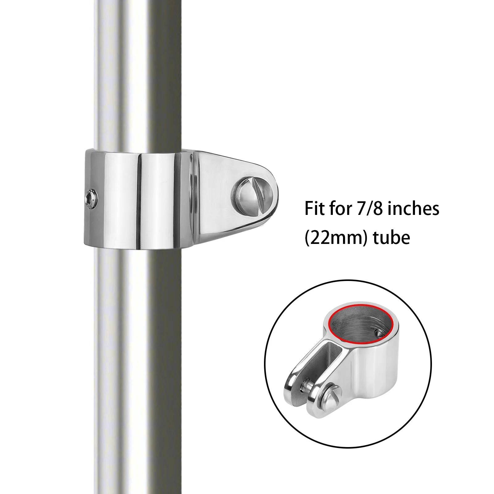 Marine Grade Bimini Top Jaw Slide 316 Stainless Steel Fit for 7/8"（22mm）OD Round Tube, Heavy Duty Boat Hardware