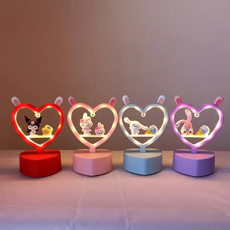 

Kawaii Sanrio ночной светящийся в темноте Коричный цвет My Melody Милая мультяшная Kuromi Hello Kitty Детская светящаяся настольная лампа креативные игрушки для девочки
