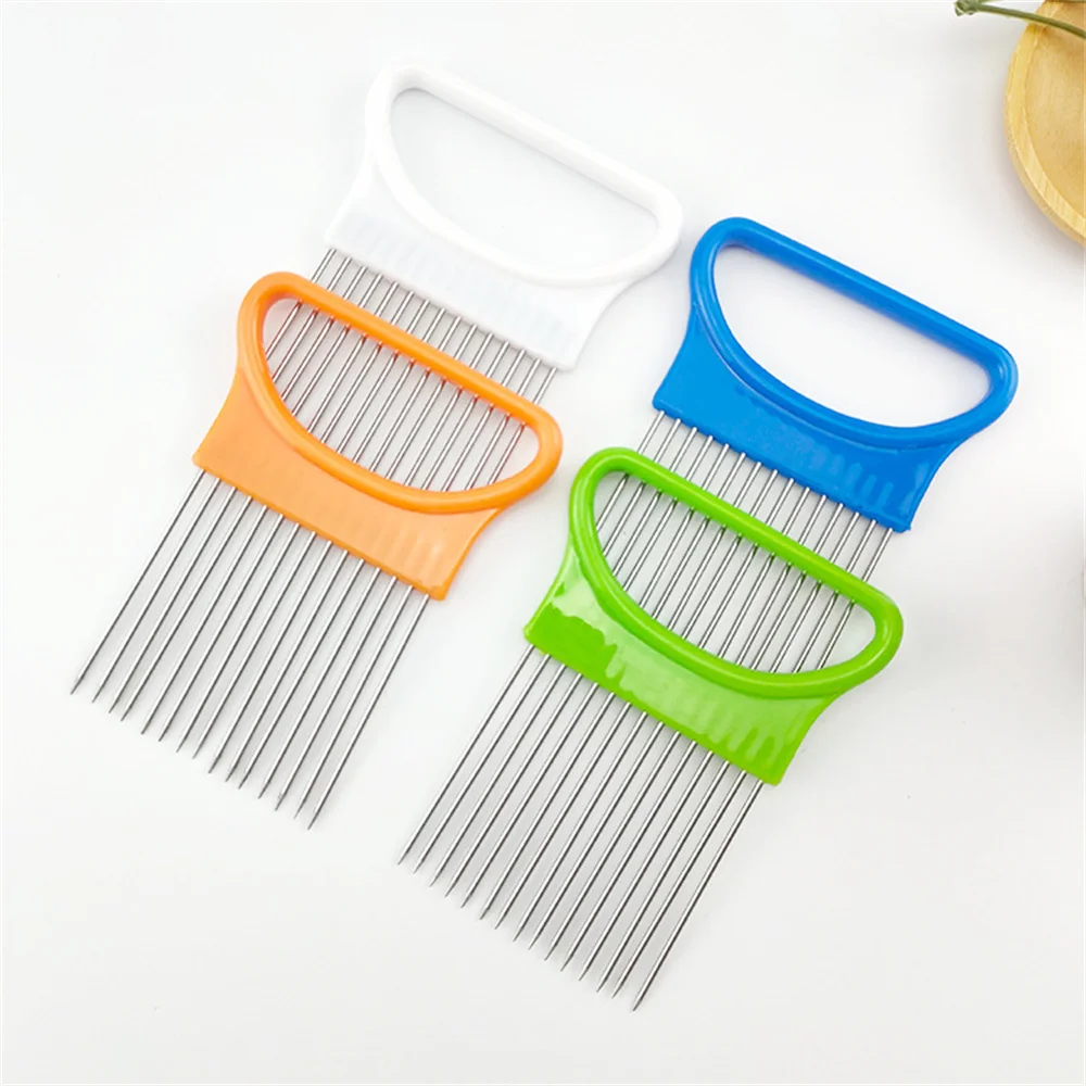 Vegetable Slicer Onion Tomato Holder Hand Held Easy Slicer Cutter Aid Potato Fruit Vegetable Tools Kitchen Accessories