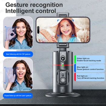 P02 360 Rotation Gimbal Stabilizer, Follow-up Selfie Desktop Face Tracking Gimbal for Tiktok Smartphone Live,with Remote Shutter 2