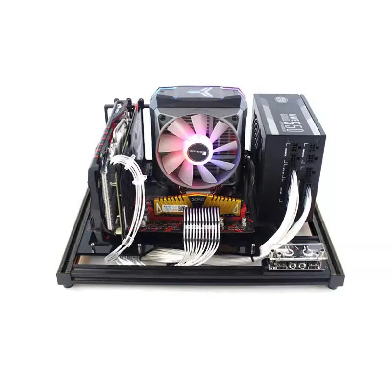 Caixa de Alumínio Empilhável para pc Banco de Teste Caixa Aberta do Computador Faça Você Mesmo Bare Frame Suporte a Placa Gráfica Intel Amd Itx Matx Atx Eatx - Imagem 3