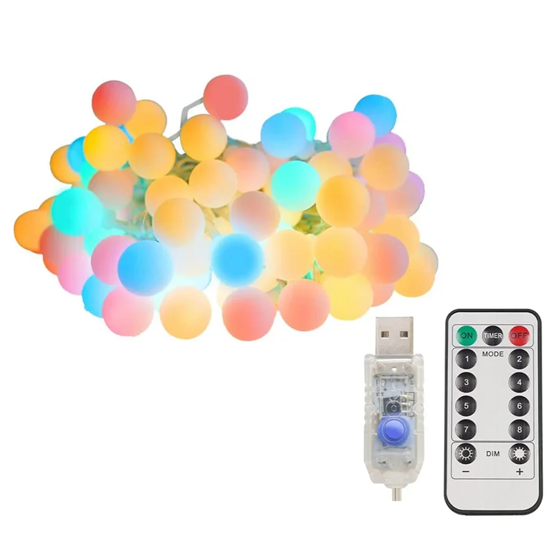 

Globe String Lights Outdoor Waterproof, 100 LED Colorful Globe Lights with Remote, USB String Lights for Backyard, Patio