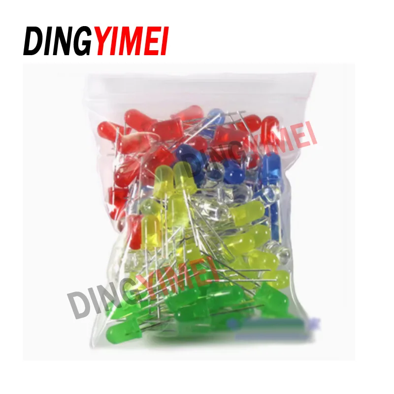 500 Pz Ogni 100 Pz 3Mm Led Diodo Kit Colore Misto Rosso Verde Giallo Blu Bianco Diodo A Emissione Luminosa Tubo Luminescente