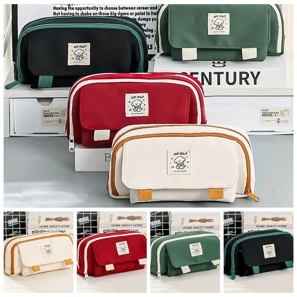 

Cosmetic Pouch Aesthetic Pencil Bag Minimalism Large Capacity Pencil Holder Canvas Desktop Organizer Pen Pencil Cases